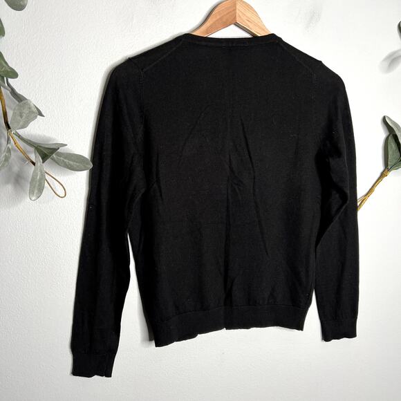 Talbots Black Crocheted Floral Cardigan LAST CALL - Picture 3 of 3